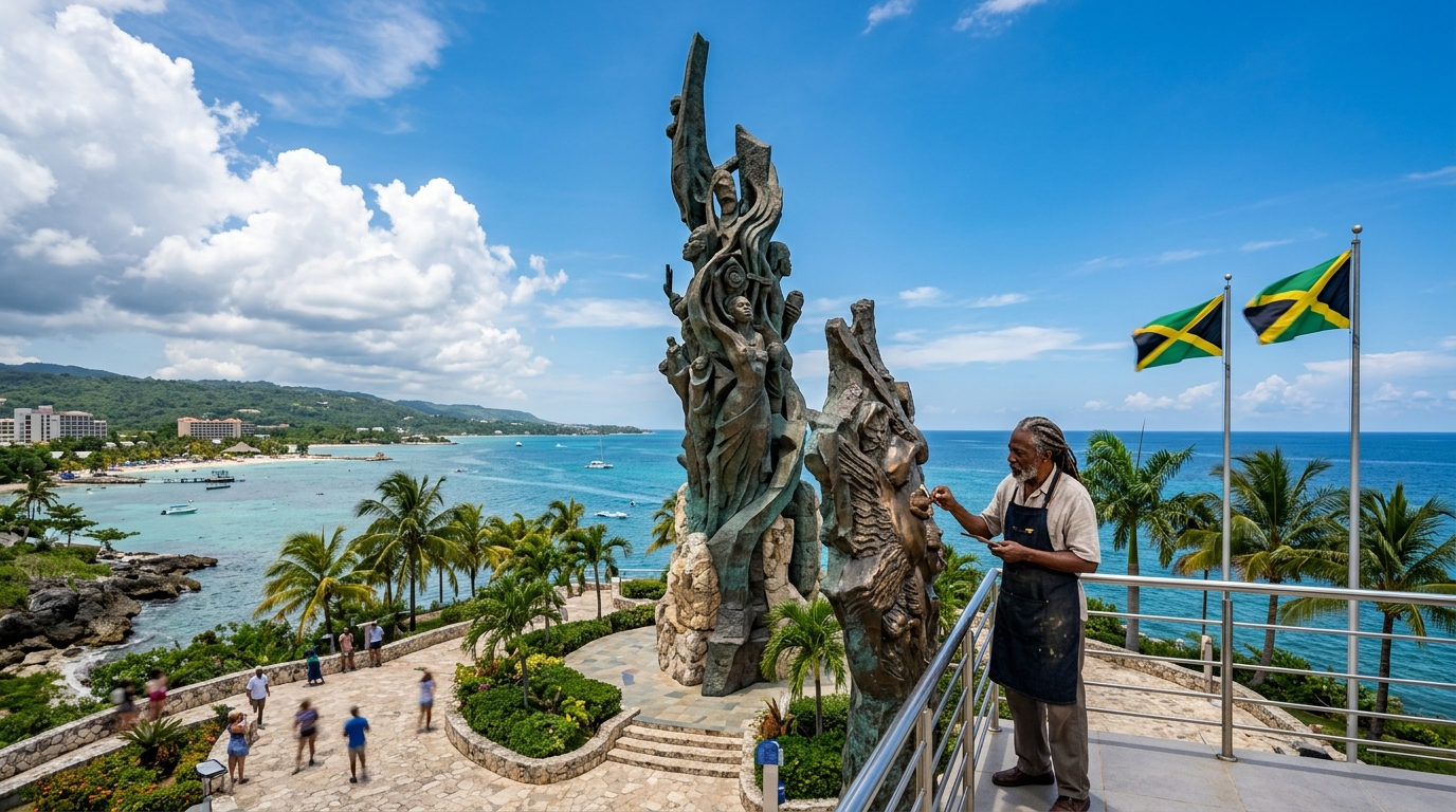 The 62-Foot Monument of Defiance: Montego Bay Unveils Epic Sculpture Celebrating Jamaican Resilience Post-Hurricane Melissa